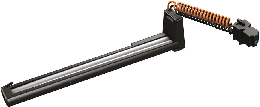 Smart Fluid Pac pneumatic squeezer unit with its coiled air line and control valve
