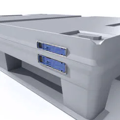 Smart Light Pac — corner clip closures securing the lid to the base